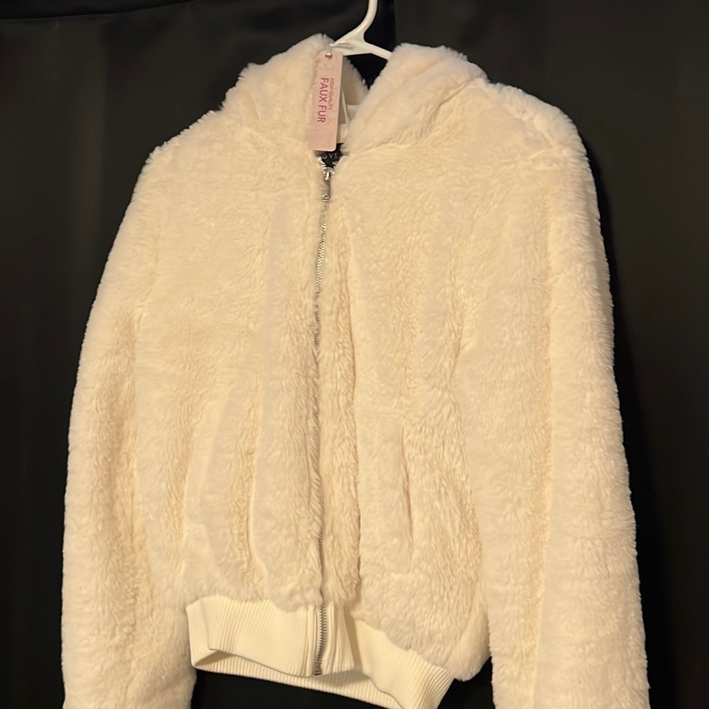 White faux fur